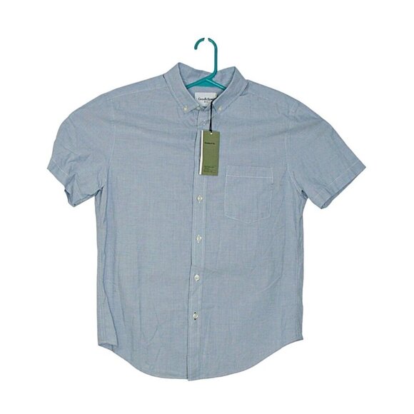 NEW Goodfellow & Co Mens Size M Blue Dress Shirt Button Down Standard Fit Cotton - Picture 1 of 10
